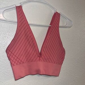 Seamless Pink Ribbed Bralette